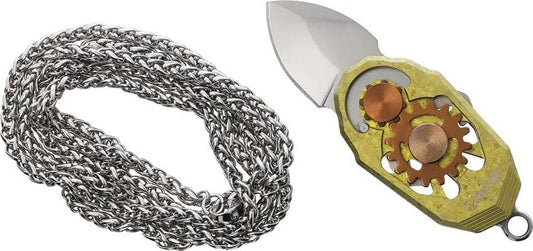 Ketuo Beetle Folder Crystalized Gold Titanium Handle Premium EDC Knife With M390 Blade And Bottle Opener by Ketuo