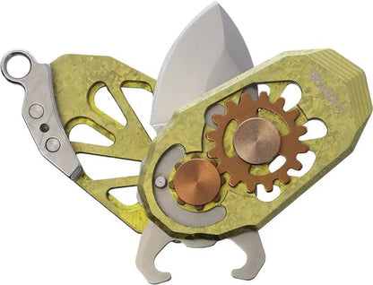 Ketuo Beetle Folder Crystalized Gold Titanium Handle Premium EDC Knife With M390 Blade And Bottle Opener by Ketuo
