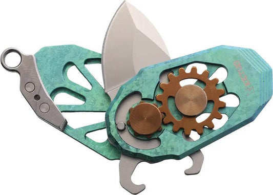 Ketuo Beetle Folder Crystalized Green Titanium Handle EDC Knife - Premium Bohler M390 Blade, Bottle Opener, Keyring by Ketuo