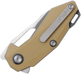 Ketuo Thorn Linerlock Knife - Rugged Tan G10 Handle, 2in Satin Blade, EDC Ready by Ketuo