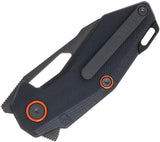 Ketuo Thorn Linerlock Knife - Black PVD Coated 14C28N Blade Reverse Tanto EDC Ready With Orange Accents by Ketuo