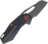 Ketuo Thorn Linerlock Knife - Black PVD Coated 14C28N Blade Reverse Tanto EDC Ready With Orange Accents by Ketuo
