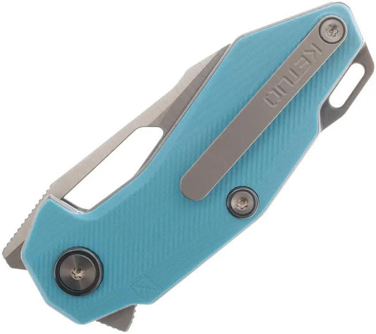 Ketuo Thorn Linerlock Knife Blue G10 Handle Satin 14C28N Reverse Tanto Blade With Pocket Clip For EDC Enthusiasts by Ketuo