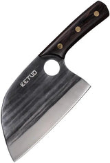 Ketuo Cleaver M5-104 Outdoor Survival Knife 6.5 Inch Stainless Blade Walnut Full Tang With Leather Sheath by Ketuo