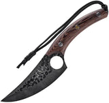 Ketuo Butcher Knife KM5 108 Hammered Stainless 5.5in Blade Walnut Handle with Tang and Ring for Pro Chefs by Ketuo