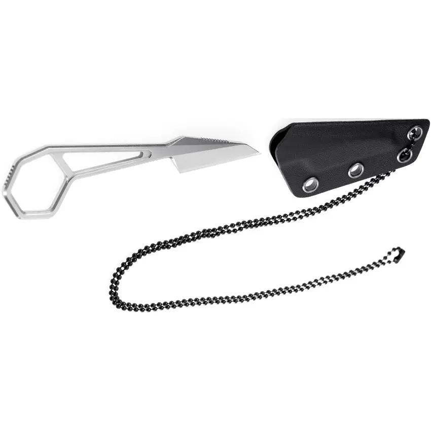 Kansept Knives Hex Neck Knife SW G0001A1 - One Piece 2In Stonewash 14C28N Blade With Finger Ring And Kydex Sheath by Kansept Knives
