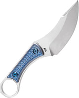Kansept Knives Niko Fixed Blade - Blue Anodized Titanium Handle With Full Tang And Finger Ring by Kansept Knives