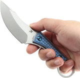 Kansept Knives Niko Fixed Blade - Blue Anodized Titanium Handle With Full Tang And Finger Ring by Kansept Knives