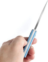 Kansept Knives Niko Fixed Blade - Blue Anodized Titanium Handle With Full Tang And Finger Ring by Kansept Knives