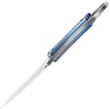 Kansept Knives Niko Fixed Blade - Blue Anodized Titanium Handle With Full Tang And Finger Ring by Kansept Knives