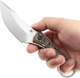 Kansept Knives Niko Fixed Blade Cop CF G004A5 - Copper Foil Carbon Fiber Handle With 3.5 Inch D2 Clip Point by Kansept Knives