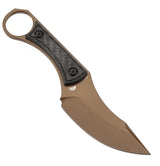 Kansept Knives Niko Fixed Blade Twill CF - Rose Coated D2 Tool Steel Clip Point Blade Tang Finger Ring Kydex Sheath by Kansept Knives
