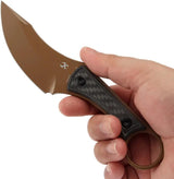Kansept Knives Niko Fixed Blade Twill CF - Rose Coated D2 Tool Steel Clip Point Blade Tang Finger Ring Kydex Sheath by Kansept Knives