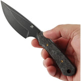 Kansept Knives Flank Fixed Blade - Shred CF D2 Tool Steel Drop Point With Carbon Fiber Handle by Kansept Knives