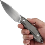 Kansept Knives Luccio Fixed Blade G007A7 - CPM S35VN Satin Blade, Full Tang, Gray Titanium Handle, Kydex Sheath by Kansept Knives