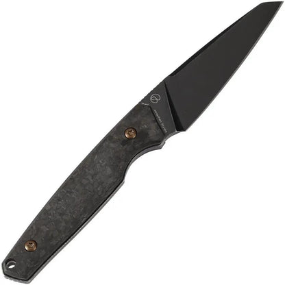 Kansept Knives Parr Fixed Blade Shred CF - CPM S35VN Sheepsfoot, Full Tang, Black Kydex Sheath by Kansept Knives