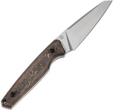 Kansept Knives Parr Fixed Blade Copper Foil Carbon Fiber Handle G011A2 - CPM S35VN Sheepsfoot Knife With Lanyard Hole by Kansept Knives