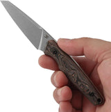 Kansept Knives Parr Fixed Blade Copper Foil Carbon Fiber Handle G011A2 - CPM S35VN Sheepsfoot Knife With Lanyard Hole by Kansept Knives