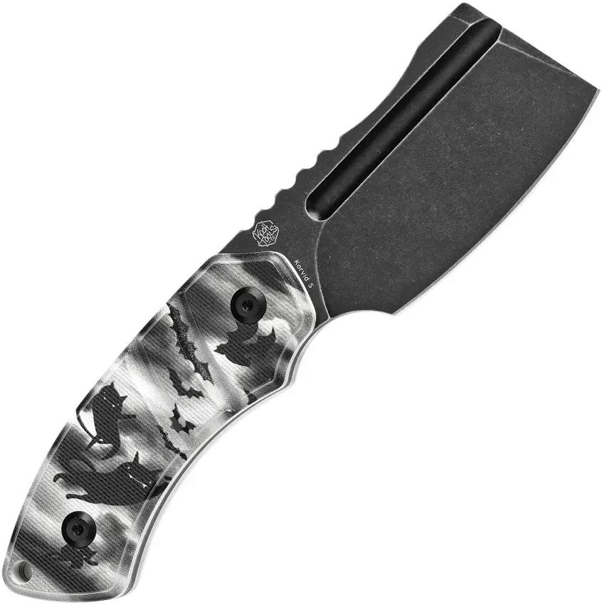 Kansept Knives Korvid S Fixed Blade Black Cat Handle - 14C28N Sandvik Blade Full Tang EDC Knife With Black Kydex Sheath by Kansept Knives