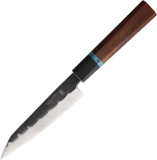 Ketuo Kawahiro VG10 Core 3 Layer Premium Utility Knife 5 Inch Blade For Pros Ruby Wood Ebony Turquoise by Ketuo