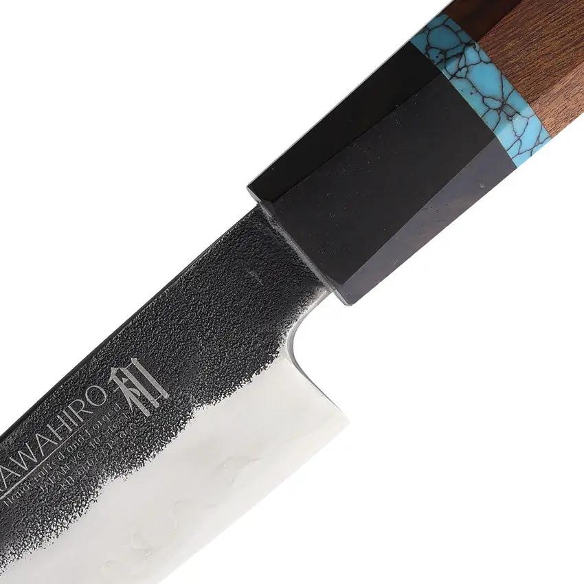 Ketuo Kawahiro VG10 Core 3 Layer Premium Utility Knife 5 Inch Blade For Pros Ruby Wood Ebony Turquoise by Ketuo