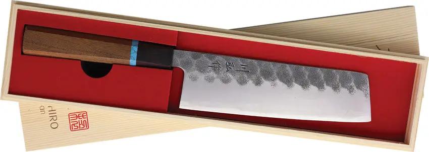Ketuo Kawahiro Cleaver KH6610 Premium VG10 Core Three Layer Steel With Ruby Ebony Turquoise Handle For Gourmet Cooks by Ketuo