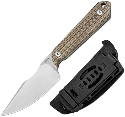 Kizer Cutlery Harpoon Mini Fixed Blade 3 Inch AEBL Stonewash Full Tang Neck Sheath Outdoor EDC Knife by Kizer Cutlery