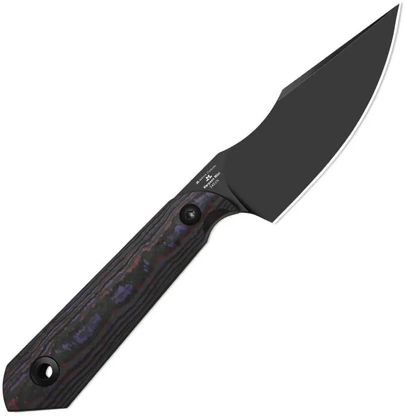 Kizer Mini Harpoon Fixed Blade Knife FatCF 1040S9 M390 Black Dlc Purple Fat Carbon Fiber Handle Full Tang Edc by Kizer Cutlery