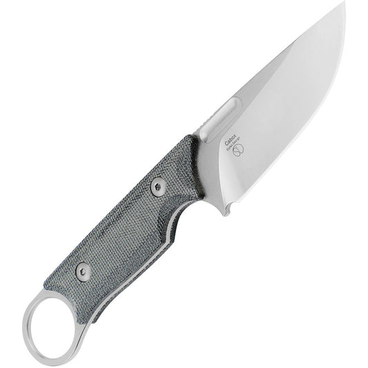 Cabox D2 Fixed Blade Knife By Kizer Cutlery With Satin D2 Drop Point Black Canvas Micarta Tang Kydex Sheath For EDC by Kizer Cutlery