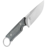 Cabox D2 Fixed Blade Knife By Kizer Cutlery With Satin D2 Drop Point Black Canvas Micarta Tang Kydex Sheath For EDC by Kizer Cutlery