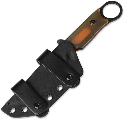 Kizer Cutlery Little Rhino Fixed Blade Knife Nitro V Cleaver Amber PEI Handle for Outdoor Enthusiasts by Kizer Cutlery