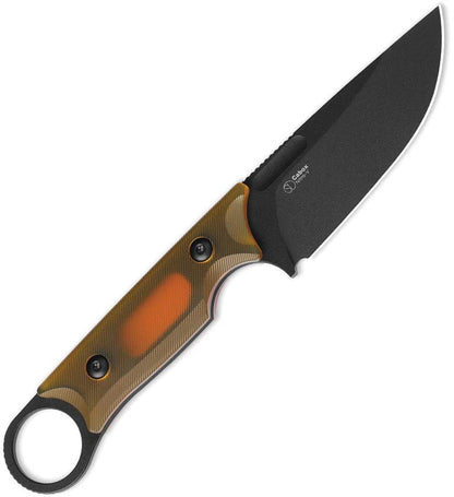 Kizer Cutlery Little Rhino Fixed Blade Knife Nitro V Cleaver Amber PEI Handle for Outdoor Enthusiasts by Kizer Cutlery