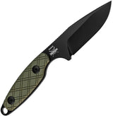 Kizer Cutlery Muskrat Fixed Blade Knife D2 Tool Steel 3.13 Inch Black PVD Coated With Green G10 EDC Neck Sheath by Kizer Cutlery