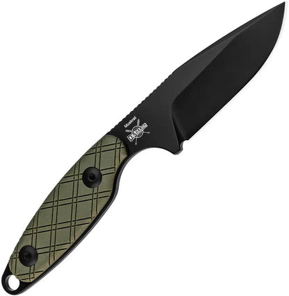 Kizer Cutlery Muskrat Fixed Blade Knife D2 Tool Steel 3.13 Inch Black PVD Coated With Green G10 EDC Neck Sheath by Kizer Cutlery