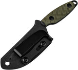 Kizer Cutlery Muskrat Fixed Blade Knife D2 Tool Steel 3.13 Inch Black PVD Coated With Green G10 EDC Neck Sheath by Kizer Cutlery