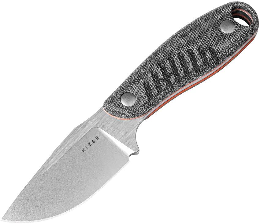 Kizer Hare Fixed Blade Knife Nitro V Steel 7In Overall For Outdoors Full Tang Black Micarta by Kizer Cutlery