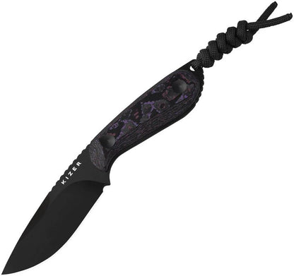 Kizer Cutlery Buddy Fixed Blade Knife Purple Haze CPM4V Tool Steel 6 Inch Overall With Kydex Sheath For EDC Enthusiasts by Kizer Cutlery