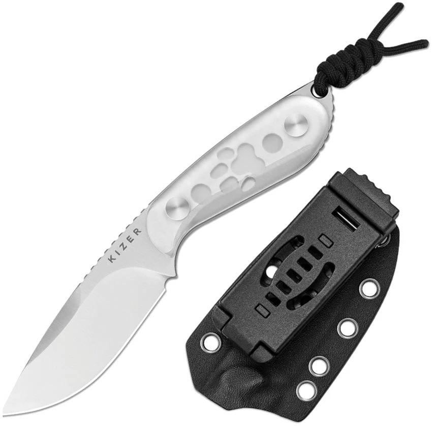 Kizer Cutlery Buddy Fixed Blade Knife With Acrylic Handle AEBL 3 Inch Drop Point For EDC Enthusiasts by Kizer Cutlery