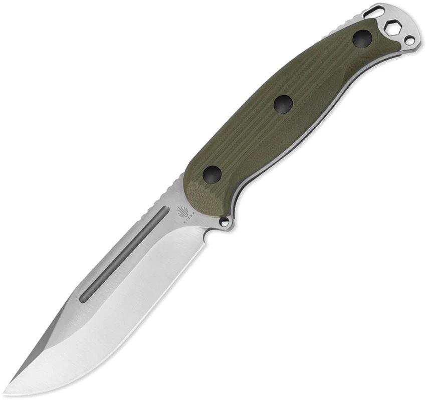 Kizer Ursa Major Fixed Blade Knife OD Green G10 Handle Satin AEBL Clip Point 9.13in Extended Tang Outdoor EDC by Kizer Cutlery