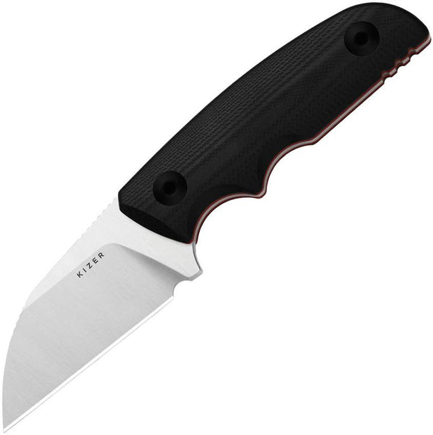 Kizer Cutlery Snick Fixed Blade Sheepsfoot Knife With 2.63in AEBL Blade Black G10 Handle Full Tang EDC Fans by Kizer Cutlery