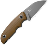 Kizer Snick Fixed Blade Knife Brown G10 Handle Full Tang Durable Gray Stonewash AEBL Blade For EDC Enthusiasts by Kizer Cutlery