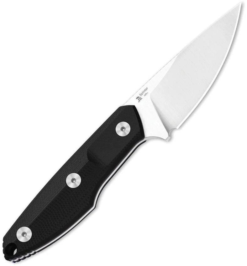 Kizer Cutlery Splinter Fixed Blade Knife For EDC Black G10 Handle 3.13in Satin AEB-L Drop Point Blade by Kizer Cutlery