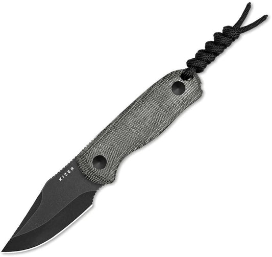 Kizer Cutlery Drop Bear Fixed Blade Knife For EDC Enthusiasts 6In Overall AEBL Clip Point Micarta Handle Full Tang by Kizer Cutlery