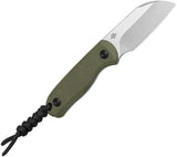 Kizer Cutlery Drop Bear Fixed Blade Knife OD Green G10 Full Tang AEBL Sheepsfoot With Hidden Toothpick For EDC by Kizer Cutlery