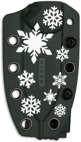 Kizer Cutlery Drop Bear Fixed Blade Knife 6In D2 PVD Coated Blade Green White G10 Snowflake Artwork For Outdoor Fans by Kizer Cutlery