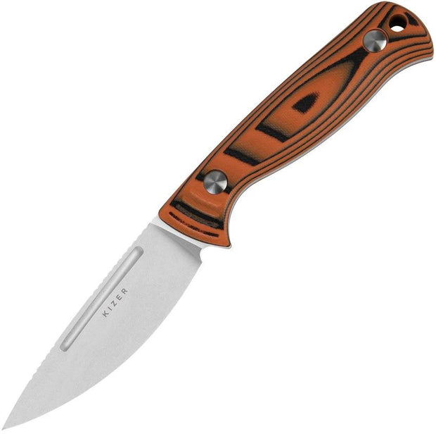 Kizer Evenki 2 Fixed Blade Knife 1098A1 AEB-L Stonewash 3.5 Inch Blade G10 Handle Full Tang For Outdoor Enthusiasts by Kizer Cutlery