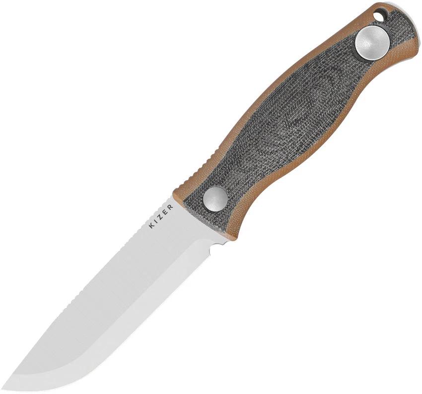 Kizer Cutlery Polaris Fixed Blade Knife Durable Full Tang Satin AEBL Drop Point for Outdoor Enthusiasts by Kizer Cutlery