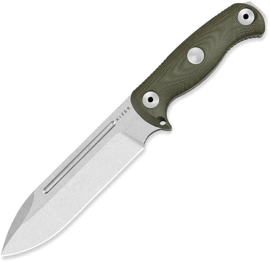 Kizer Cutlery Drop Bear 7 Fixed Blade Knife For Outdoor Enthusiasts AEB L Steel Canvas Micarta Premium Full Tang by Kizer Cutlery