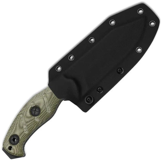 Kizer Cutlery Sheepdog Survival Fixed Blade Knife For Enthusiasts With 1095HC Clip Point Full Tang Green Micarta by Kizer Cutlery