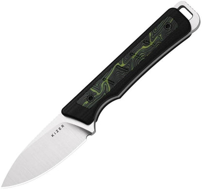 Kizer Cutlery Whiskey Jack Fixed Blade Knife For EDC Enthusiasts With AEB-L Satin 2.13in Blade And G-Mascus Inlay by Kizer Cutlery